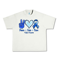 Pistachio Peace Love Cure Colon Cancer Urban Heavy Tee - Jasminsmagicworld