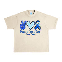 Sandshell Peace Love Cure Colon Cancer Urban Heavy Tee - Jasminsmagicworld