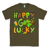 Army Green St. Patrick's Happy go lucky Classic Tee - OliviaCreatesArt