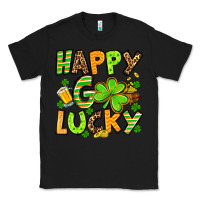 Black St. Patrick's Happy go lucky Classic Tee - OliviaCreatesArt