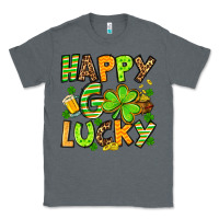 Charcoal Heather St. Patrick's Happy go lucky Classic Tee - OliviaCreatesArt
