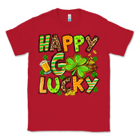 Red St. Patrick's Happy go lucky Classic Tee - OliviaCreatesArt