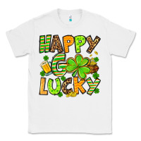 White St. Patrick's Happy go lucky Classic Tee - OliviaCreatesArt