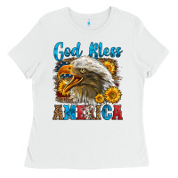 White God Bless America Ladies Tee - LillyAllenDesigns