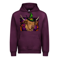 Mauve Wine highland cow halloween Urban Hoodie - RanaPortraitStore