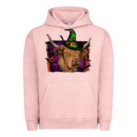 Pigment Salmon highland cow halloween Urban Hoodie - RanaPortraitStore