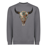 Storm Leopard Bull Skull Heavyweight Sweatshirt - Jasminsmagicworld