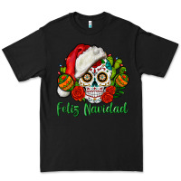 Black Feliz Navidad Skull Premium Tee - BundleAndBundleShop