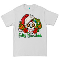 Dove Grey Feliz Navidad Skull Premium Tee - BundleAndBundleShop