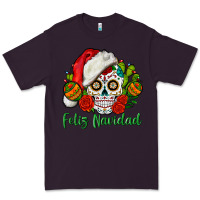 Plum Feliz Navidad Skull Premium Tee - BundleAndBundleShop