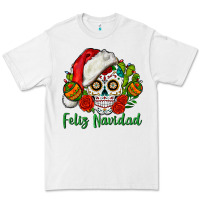 White Feliz Navidad Skull Premium Tee - BundleAndBundleShop