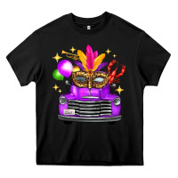 Black Mardi Gras Truck Leopard Mask Heavy Core Tee - FaDigitalArtStudio