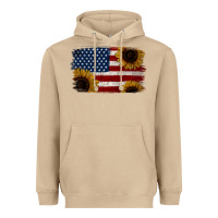 Mushroom Distressed Yellow Sunflower American Flag Heavyweight Hoodie - Jasminsmagicworld