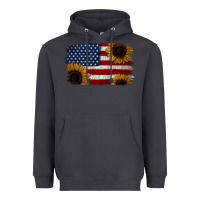 Smoke Distressed Yellow Sunflower American Flag Heavyweight Hoodie - Jasminsmagicworld