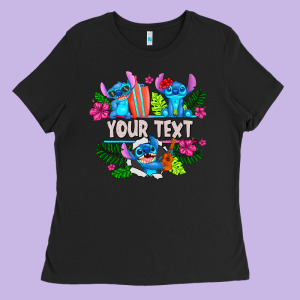 Your Text Stich Ladies Tee Designed By Cowhidedigitalart