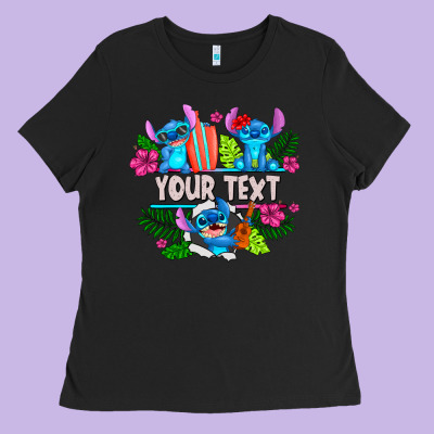 Your Text Stich Ladies Tee Designed By Cowhidedigitalart