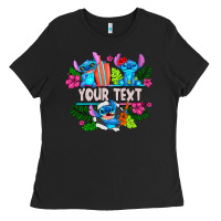 Black Your Text Stich Ladies Tee - CowhideDigitalArt