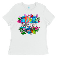 White Your Text Stich Ladies Tee - CowhideDigitalArt