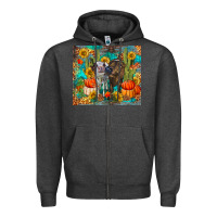 Charcoal Heather fall heifer cows Zipper Hoodie - RanaPortraitStore