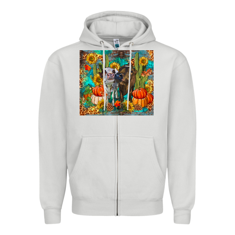 Fall Heifer Cows Zipper Hoodie by RanaPortraitStore | Teevron