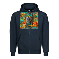 Navy fall heifer cows Zipper Hoodie - RanaPortraitStore