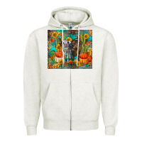 Oatmeal Heather fall heifer cows Zipper Hoodie - RanaPortraitStore