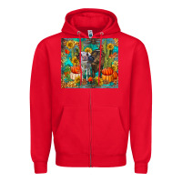 Red fall heifer cows Zipper Hoodie - RanaPortraitStore