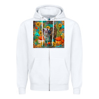 White fall heifer cows Zipper Hoodie - RanaPortraitStore