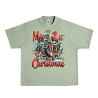 Oil Green my first christmas baby safari animals Urban Heavy Tee - LillyAllenDesigns