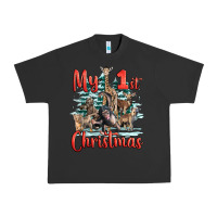 Pigment Black my first christmas baby safari animals Urban Heavy Tee - LillyAllenDesigns