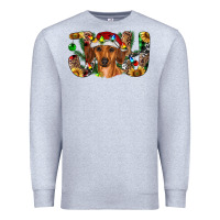 Heather Grey dachshund christmas joy Premium Sweatshirt - RanaPortraitStore