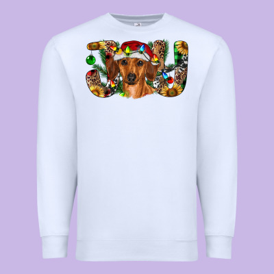 Dachshund Christmas Joy Premium Sweatshirt Designed By Ranaportraitstore