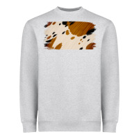 Heather Grey Cowhide Black and Light Brown Brushstroke Heavyweight Sweatshirt - Jasminsmagicworld