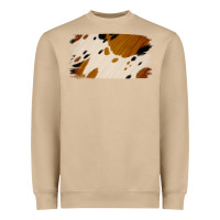 Mushroom Cowhide Black and Light Brown Brushstroke Heavyweight Sweatshirt - Jasminsmagicworld
