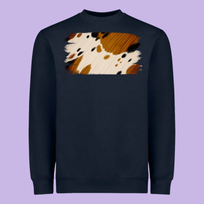 Cowhide Black And Light Brown Brushstroke Heavyweight Sweatshirt Designed By Jasminsmagicworld