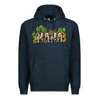 Navy Cactus Cowhide Sunflower Mama and Mini Set Premium Hoodie - Jasminsmagicworld