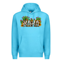 Ocean Blue Cactus Cowhide Sunflower Mama and Mini Set Premium Hoodie - Jasminsmagicworld
