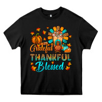 Black Grateful Thankful Blessed Thanksgiving Cold Drink Heavy Core Tee - FaDigitalArtStudio
