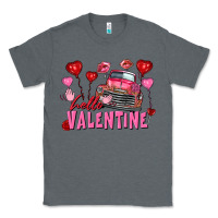 Charcoal Heather Hello Valentine Valentine's Day truck Classic Tee - FaDigitalArtStudio