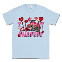 Dusty Blue Hello Valentine Valentine's Day truck Classic Tee - FaDigitalArtStudio