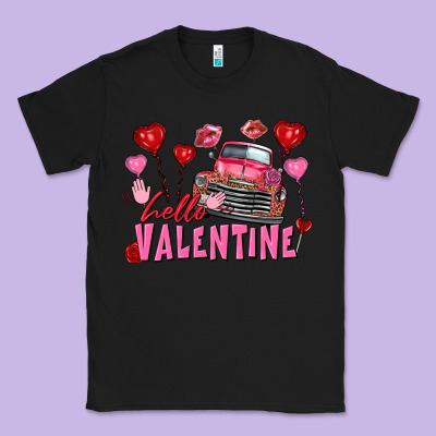 Hello Valentine Valentine's Day Truck Classic Tee Designed By Fadigitalartstudio