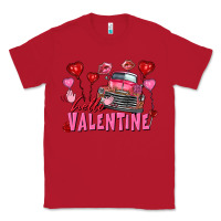 Red Hello Valentine Valentine's Day truck Classic Tee - FaDigitalArtStudio