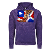 Cloud Purple puerto rico and dominican republic flag Vintage Hoodie - Artiststas