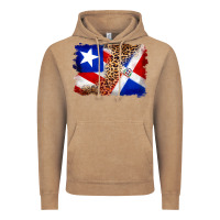 Vintage Coffee puerto rico and dominican republic flag Vintage Hoodie - Artiststas