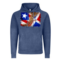 Vintage Denim puerto rico and dominican republic flag Vintage Hoodie - Artiststas