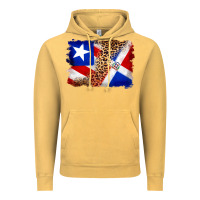 Vintage Mustard puerto rico and dominican republic flag Vintage Hoodie - Artiststas