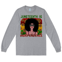 Heather Grey juneteenth is independence Long Sleeve Tee - SublimationCraftShop