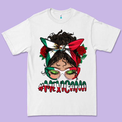Mexicana Messy Bun Mama Premium Tee Designed By Bundleandbundleshop