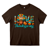 Chocolate Brown Love Thanksgiving Gobble And Frappe Heavy Core Tee - FaDigitalArtStudio