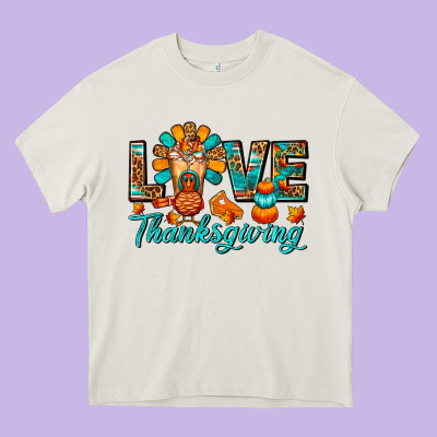 Love Thanksgiving Gobble And Frappe Heavy Core Tee Designed By Fadigitalartstudio